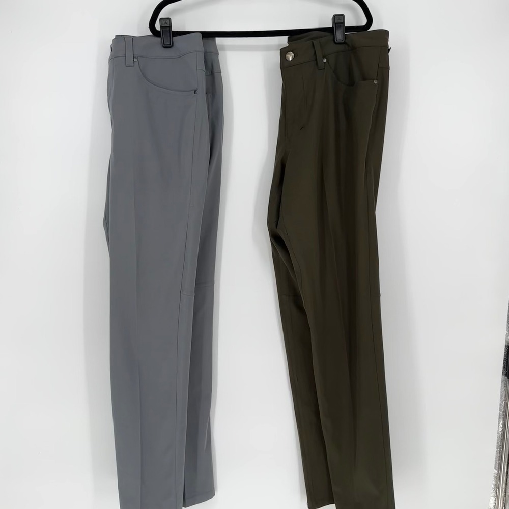 Lululemon ABC Olive Green Gray Bundle Pants 5 Pocket Classic Fit Men's 32